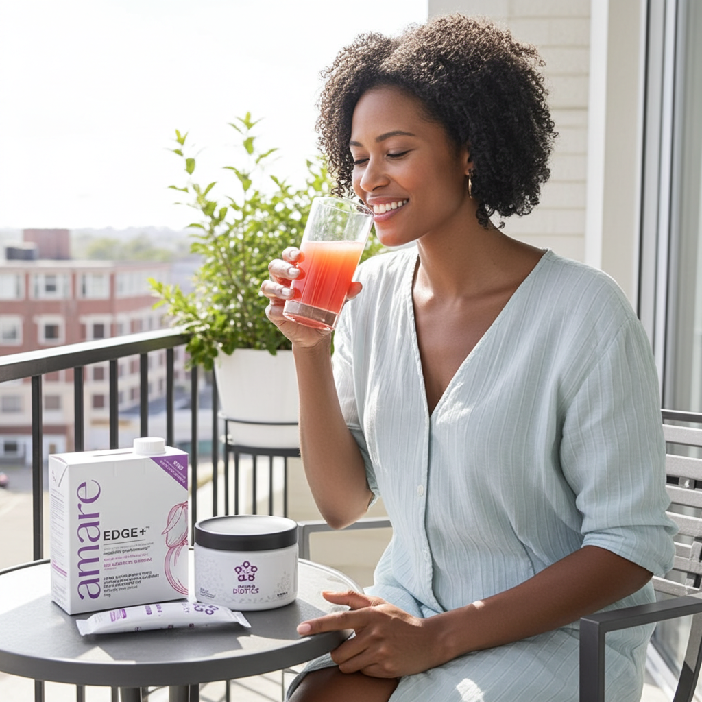 Amare Happy Juice Pack – EDGE+ Watermelon + Energy+ Dragon Fruit + MentaBiotics