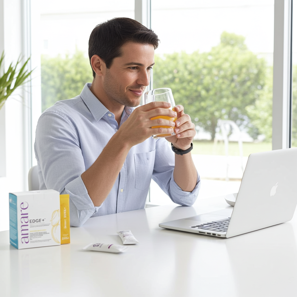 Amare Happy Juice Pack – EDGE+ Mango + Energy+ Dragon Fruit + MentaBiotics