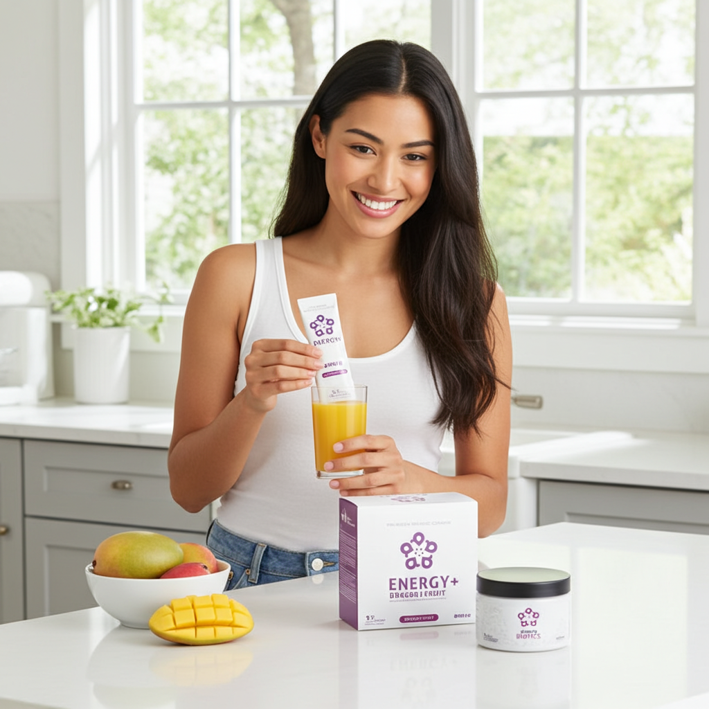 Amare Happy Juice Pack – EDGE+ Mango + Energy+ Dragon Fruit + MentaBiotics