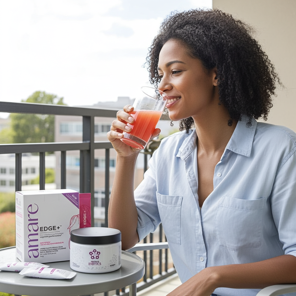 Amare Happy Juice Pack – EDGE+ Watermelon + Energy+ Dragon Fruit + MentaBiotics